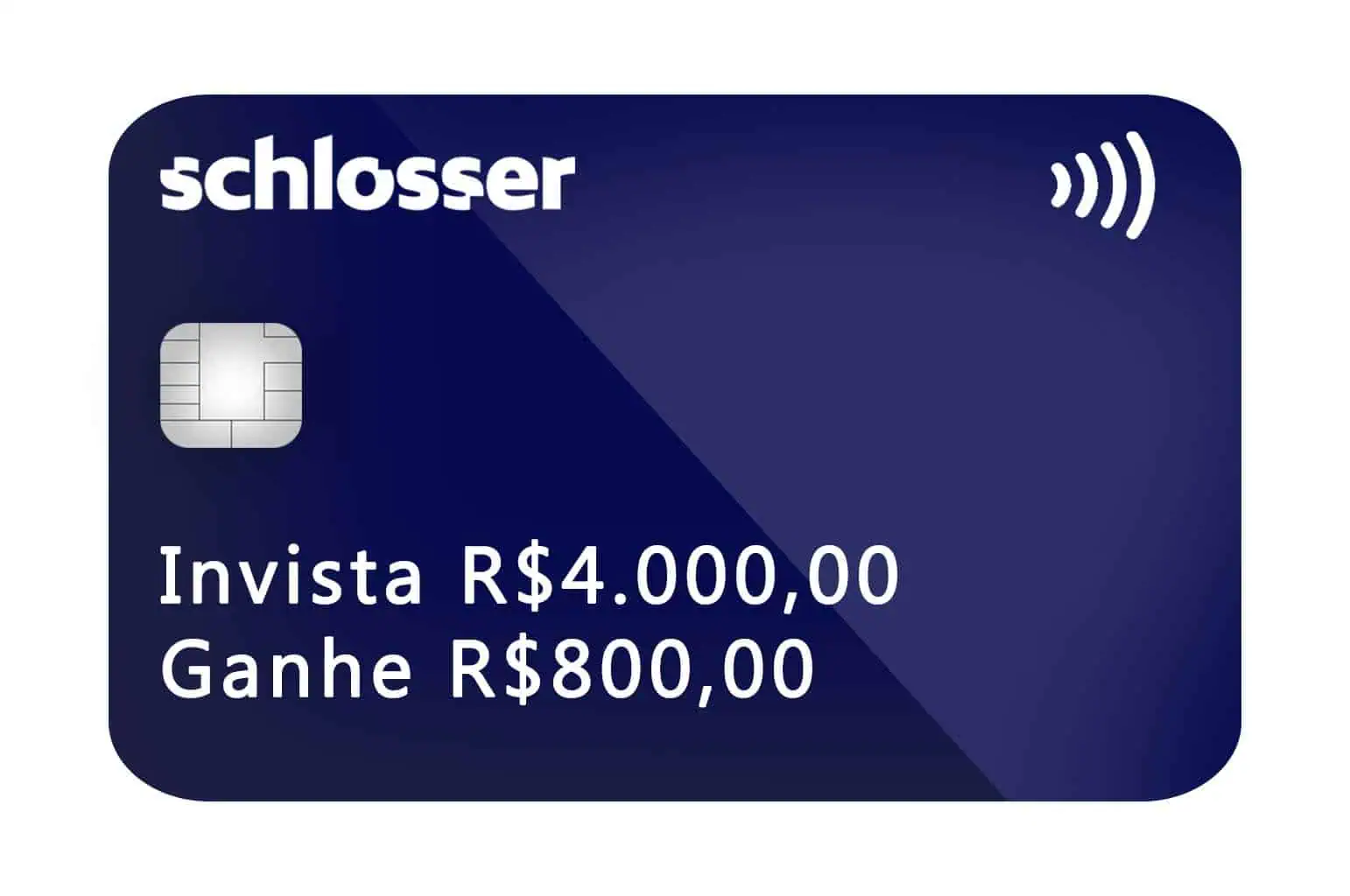 Cartão de crédito Schlosser Pro com opção de investimento e ganho em cashback.
