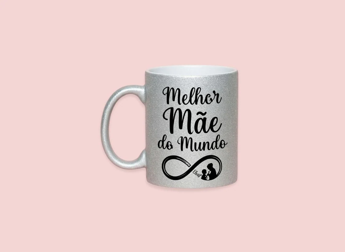 Melhor mãe do mundo caneca com mensagem de amor e homenagem à mãe.