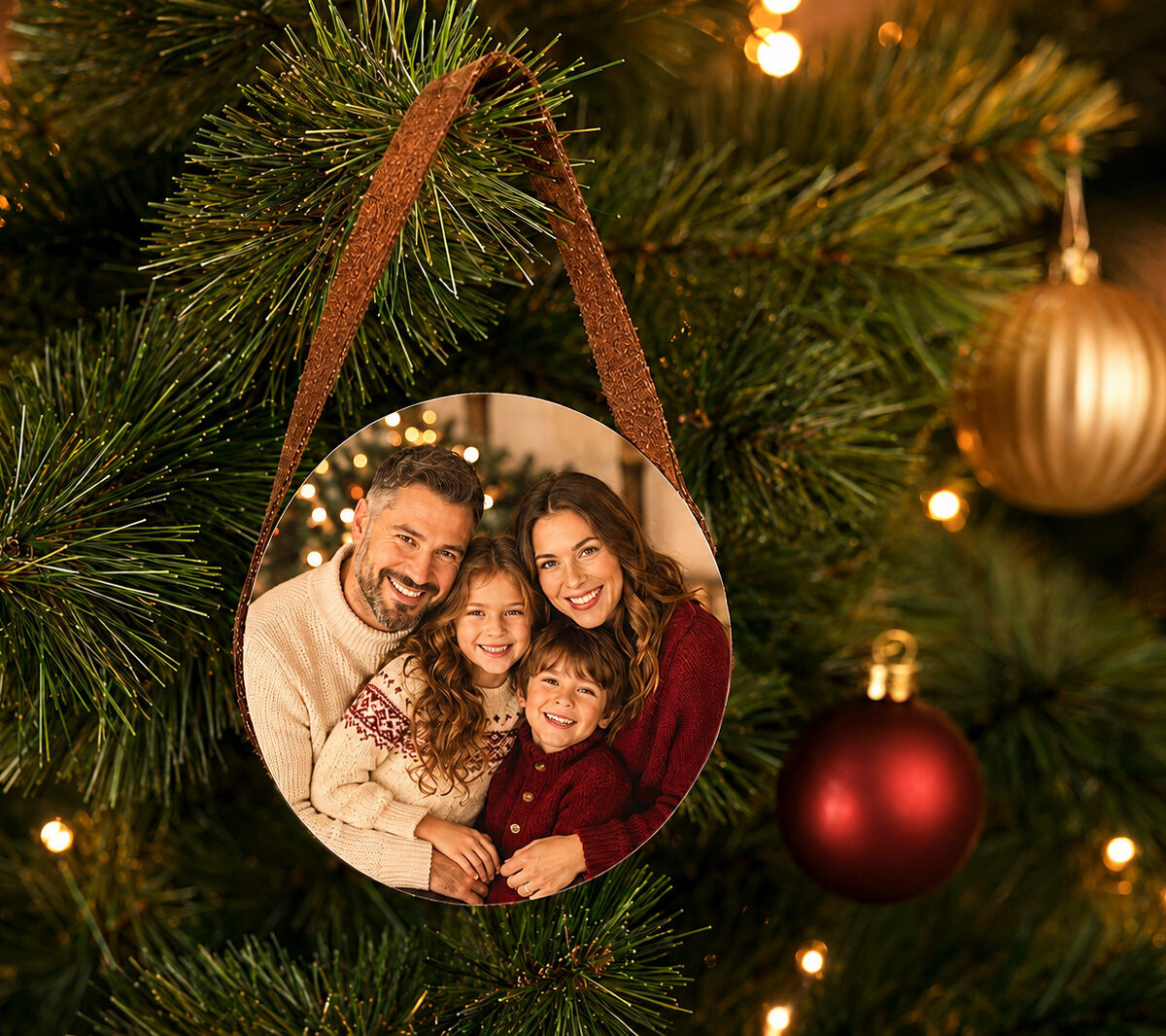 Bolinha de Natal Wood com Alça