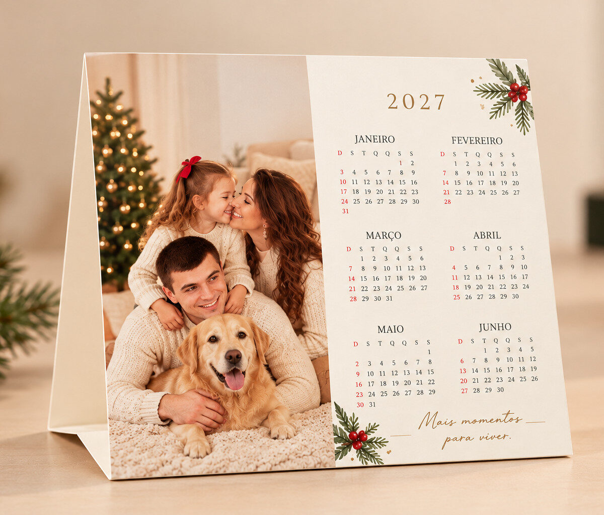 Calendário de Mesa - Natal